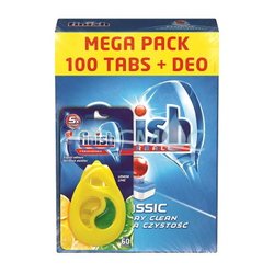 Таблетки за съдомиална Finish CLASSIC 100БР + ПОДАРЪК АРОМАТИЗАТОР