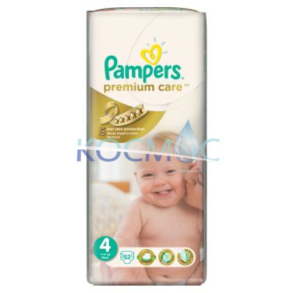 Pampers premium care 4 8-14кг. 52бр.
