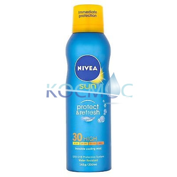 Прозрачен и охлаждащ спрей Nivea Sun protect & refresh Spf 30 - висока защита