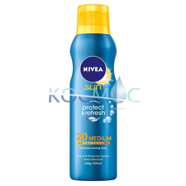 Прозрачен и охлаждащ спрей Nivea Sun protect & refresh Spf 20 -средна защита