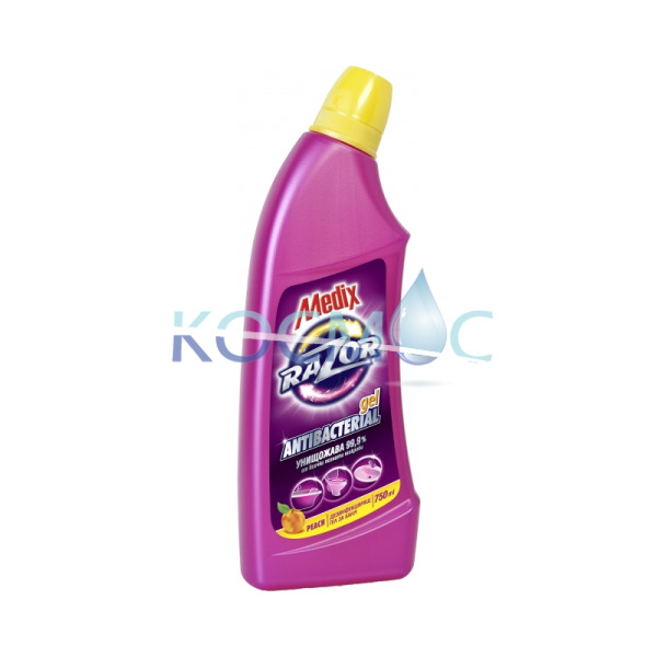 Почистващ препарат за баня Medix Razor - Antibacterial gel - Peach
