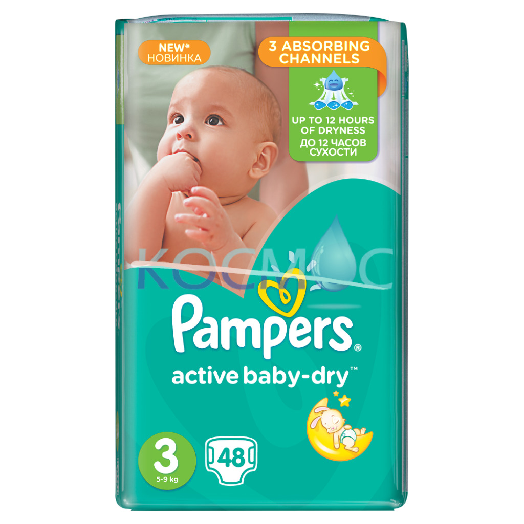 PAMPERS NEW BABY-DRY 3 5-9КГ. 48БР.